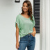 solid color wrinkle irregular T-shirt nihaostyles clothing wholesale NSGNX83008