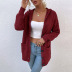 Single-Breasted Button Hooded Toothbrush Velvet Sweater Cardigan NSMMY83041