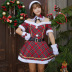 Red Plaid Tube Top belted Dress nihaostyles wholesale Christmas costumes NSPIS83068