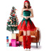 Navidad cosplay rojo y verde traje de vestido de elfo de felpa nihaostyles venta al por mayor de disfraces de Navidad NSPIS83071