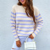 Hit Color Striped Pullover Sweater NSMMY83093