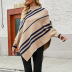 Round Neck Striped Cloak Shawl Sweater NSMMY83103