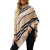Round Neck Striped Cloak Shawl Sweater NSMMY83103
