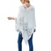 Imitation Cashmere Solid Color Hollow Tassel Knitted Cloak Shawl Sweater NSMMY83107