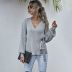 V-neck casual lace-up knitted sweater nihaostyles wholesale clothing NSMMY83110