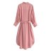 loose long sleeve with belt shirt dress nihaostyles wholesale clothing NSAM83139