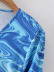 blue V-neck pleated dress nihaostyles wholesale clothing NSAM83141