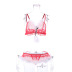 three-point lace breast support sexy lingerie two-piece set nihaostyles wholesale Christmas costumes NSMAL83148