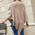 Suéter chal con capa y borlas con cuentas de uñas NSMMY83158