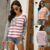 casual striped color-blocking American flag sweater nihaostyles wholesale clothing NSMMY83160