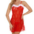 Vestido de tirantes con bordado hueco de encaje navideño nihaostyles al por mayor disfraces de Navidad NSFCY83300