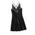 V-neck cross strap imitation silk suspender nightdress nihaostyles clothing wholesale NSFCY83301