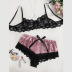 lace bra satin short skirt two-piece lingerie set nihaostyles clothing wholesale NSFCY83321