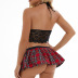  plaid lace stitching underwear skirt set nihaostyles clothing wholesale NSFCY83332