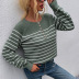 autumn and winter striped buttoned knitted sweater nihaostyles wholesale clothing NSMMY83341