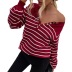 autumn and winter striped buttoned knitted sweater nihaostyles wholesale clothing NSMMY83341