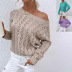hollow bat sleeve off-shoulder sweater nihaostyles clothing wholesale NSMMY83345