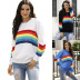 rainbow stripe pullover sweater nihaostyles clothing wholesale NSMMY83348