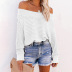 pit striped bat sleeve off-shoulder sweater nihaostyles clothing wholesale NSMMY83349