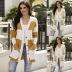 striped color matching single-breasted pocket cardigan nihaostyles clothing wholesale NSMMY83352