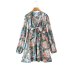 autumn v-neck floral print elastic slim dress nihaostyles wholesale clothing NSAM83395