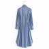 autumn Satin lace-up shirt Dress nihaostyles wholesale clothing NSAM83412