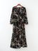 retro V-neck chain print drawstring dress nihaostyles wholesale clothing NSAM83435