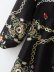retro V-neck chain print drawstring dress nihaostyles wholesale clothing NSAM83435