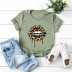 leopard love lips print short-sleeved t-shirt nihaostyles clothing wholesale NSSN83724