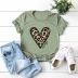 leopard love pattern printed short sleeve t-shirt NSSN83727
