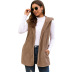mid-length solid color hooded sleeveless plush jacket nihaostyles clothing wholesale NSGNX83737