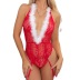 Christmas V-neck one-piece lingerie with garter nihaostyles wholesale Christmas costumes NSFCY83784