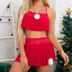 hanging neck camisole short skirt lingerie set nihaostyles wholesale Christmas costumes NSFCY83785