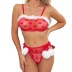 Christmas Heart-Shaped Mesh Tank Top Panties 2 Piece Lingerie Set NSFCY83786