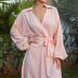v-neck bat-sleeved belted shirt rayon dress nihaostyles wholesale clothing NSGHW83838