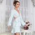 summer deep V-neck belted cake dress nihaostyles wholesale clothing NSGHW83844