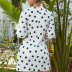V-neck slim lace-up polka dot dress nihaostyles wholesale clothing NSGHW83846