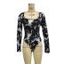 marble pattern tight-fitting long-sleeved jumpsuit nihaostyles wholesale clothing NSGHW83850