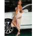 women s irregular pink split satin package hip backless sling dress nihaostyles wholesale clothing NSGHW83852