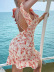 Sleeveless Ruffle Backless Chiffon Floral Print Dress NSGHW83901