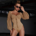 sexy deep v solid color long-sleeved backless lace-up slim jumpsuit nihaostyles wholesale clothing NSGHW83910
