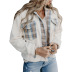 autumn and winter plaid stitching woolen jacket nihaostyles wholesale clothing NSSI83941