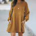 imitation cotton pit stripped knitted long-sleeved dress nihaostyles wholesale clothing NSSI83948