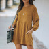 imitation cotton pit stripped knitted long-sleeved dress nihaostyles wholesale clothing NSSI83948