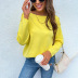 solid color shoulder buckle pullover sweater nihaostyles clothing wholesale NSMMY84025