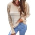 button contrast striped pullover sweater nihaostyles clothing wholesale NSMMY84026