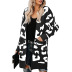 mid-length double-pocket leopard print cardigan nihaostyles clothing wholesale NSMMY84032
