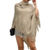 half open collar pullover diamond plaid tassel shawl sweater nihaostyles clothing wholesale NSMMY84033