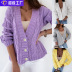 thick thread twisted rope button knitted cardigan nihaostyles clothing wholesale NSMMY84048