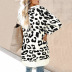 Lantern Sleeve Button Leopard Print knitted Cardigan nihaostyles clothing wholesale NSMMY84053